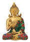 Buddha Brass Sculpture with Turquoise Coral Color Finish