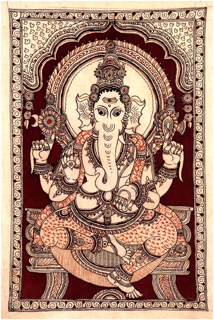 Jai Deva Ganesha - Kalamkari Painting