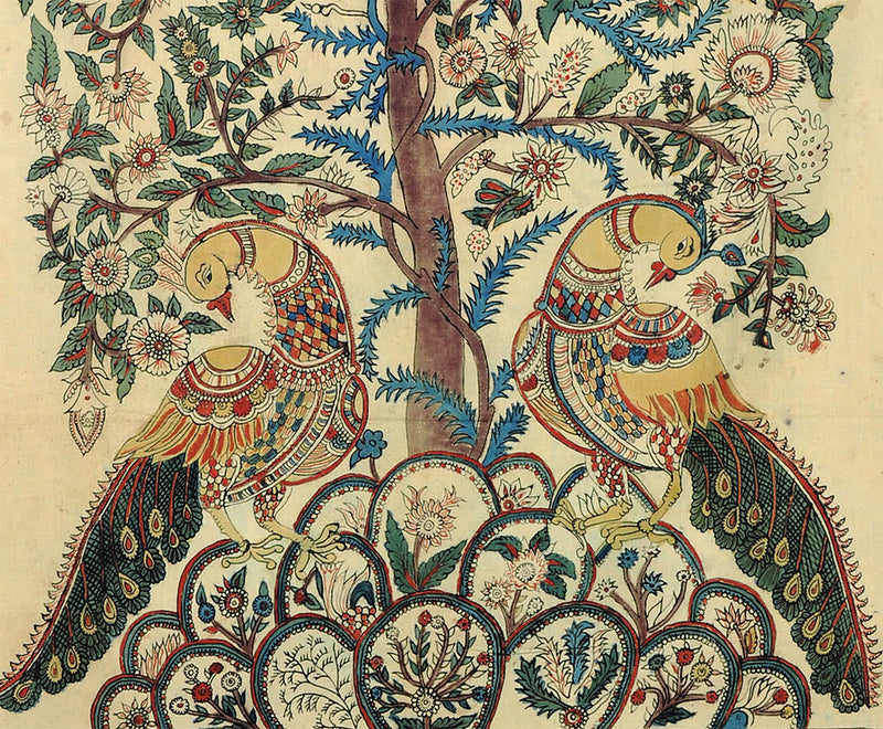 Peacocks Under Blossoming Tree