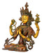 Brass Seated Avalokiteshvara 11"