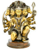 Five Headed Hanuman - Brass Statue