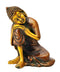 Sleeping Buddha Figurine in Golden Copper Finish 5"