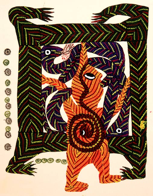 Gond Tribal Painting - The Serpent Power