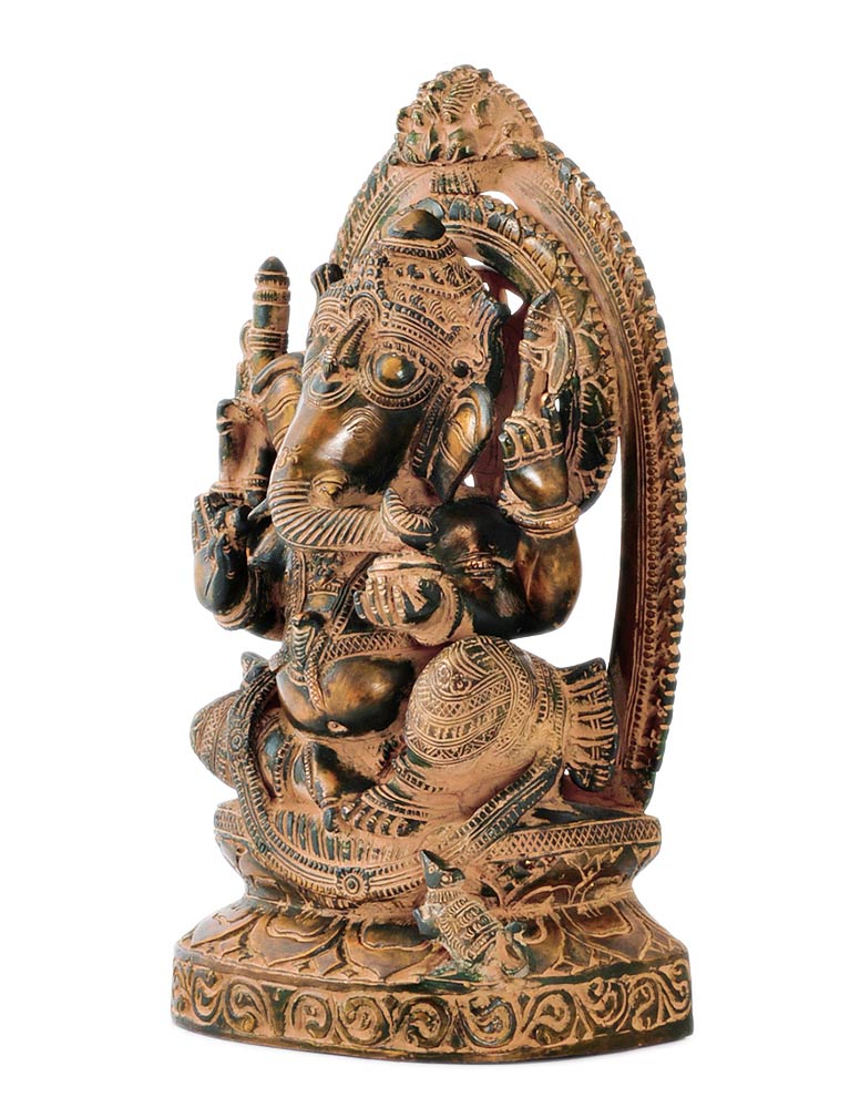 Chaturbhuja Lord Vinayaka Brass Sculpture