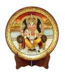 Seated Ganesha-Painted Marble Saucer