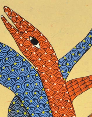 Inhabitants of Jungle - Gond Painting