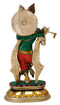 Murlidhar Krishna Playing Flute - Exquisite Brass Statue