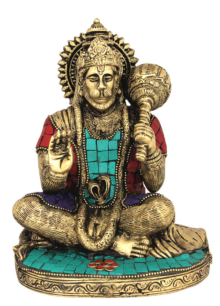 Blessing Hanuman Brass Figure