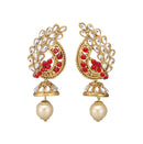 Kundan Inspired Red Stone Studded Earring