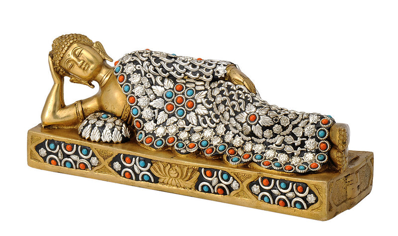 Parinirvana Buddha Brass Statue