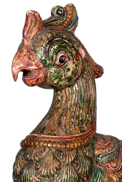 Bird of India - Painted Wooden Statue