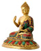 Blessing Buddha Statue with Multi Colored Stone Work