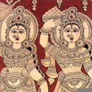 Lord Venugopala and Gopis - Large Kalamkari Painting