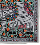 Madhubani Painting 'Joyful Elephants'