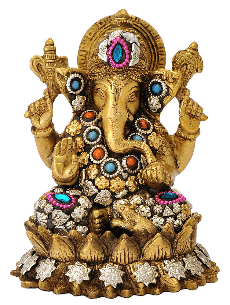 Ganesha Seated on Lotus Flower