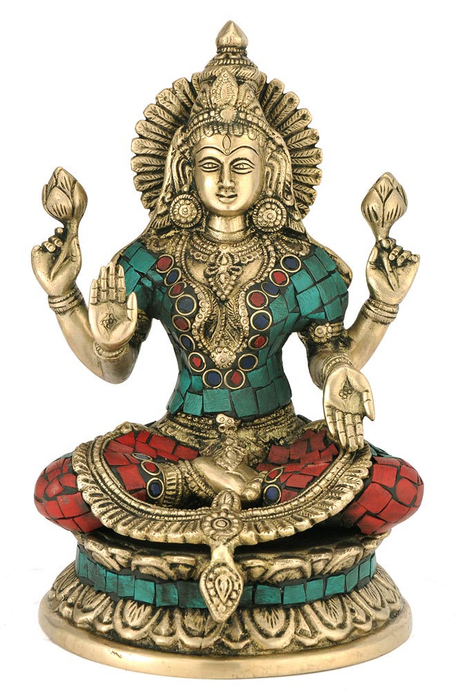 Vishnu Priya Goddess Laskhmi - Brass Statue