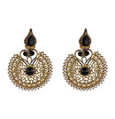 Elegant Black Gold Plated Synthetics Stone Earrings