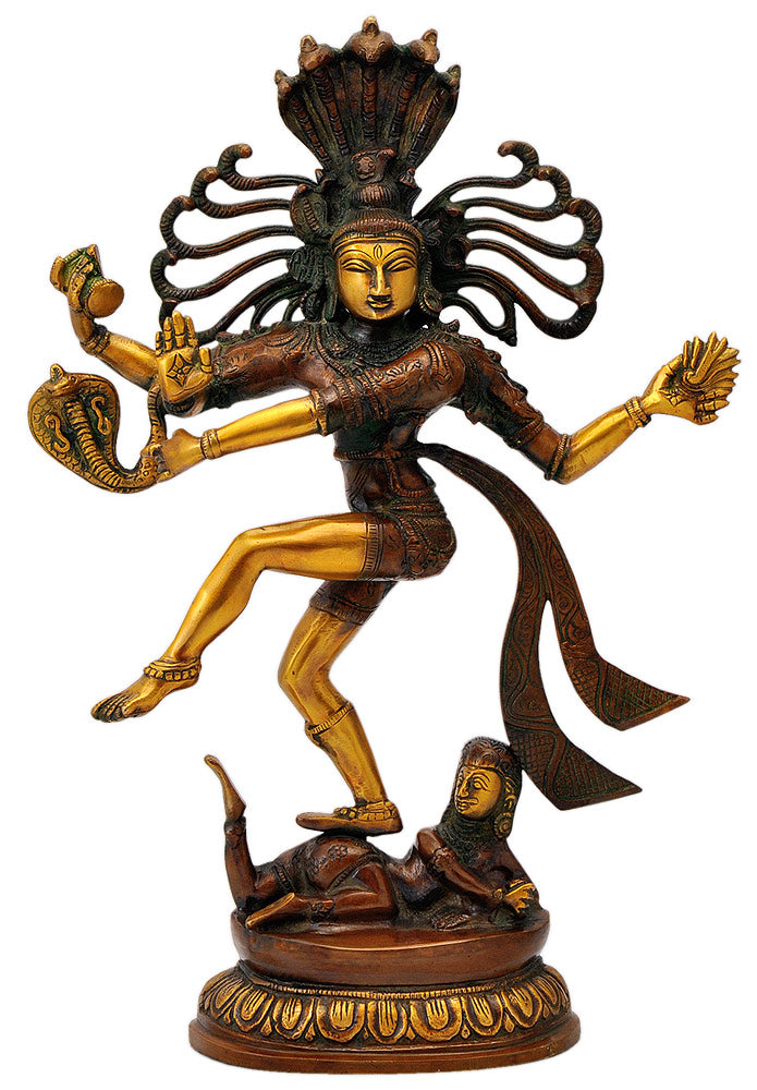 Unique Lord Nataraja Figurine with Shesh Naga Hood 17.50"