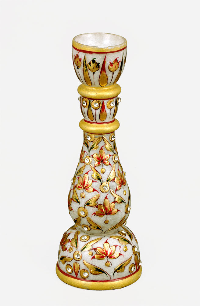 Ethnic Indian Candle Stand in Marble