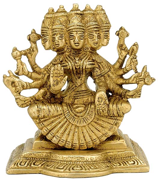 Goddess Gayatri Brass Statue