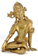 Indra Lord of  of Heaven - Brass Statuette 9.50"