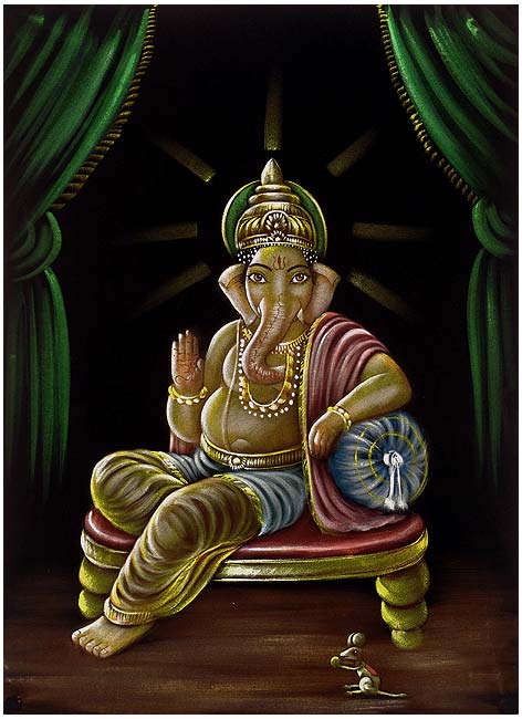 "Jai Deva Ganesha" Velvet Painting