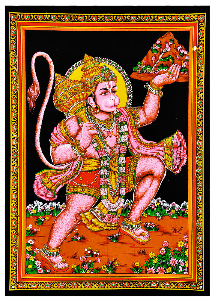 Shri Bajrangbali Hanuman - Cotton Tapestry