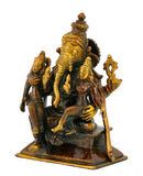Ganesh with Riddhi Siddhi Brass Statue