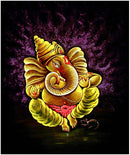 Holy Ganesha - Velvet Cloth Painting