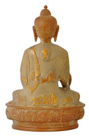 Antique Finish Medicine Buddha with Carved Robe