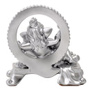 Silver Finish Polyresin Resting Lord Ganesh