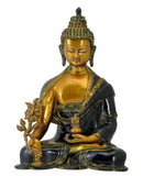 Antiquated Medicine Buddha Brass Figure 15"