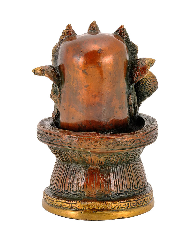Three Headed Shiva Ling in Brow Finish