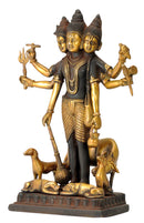 Bhagwan Dattatreya Brass Statue in Antique Finish 12"