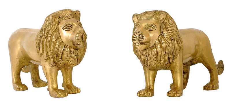 Brass Lion Pair 5"