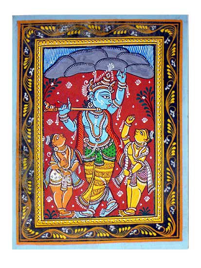 Lord of Gobardhan Hill - Paata Painting
