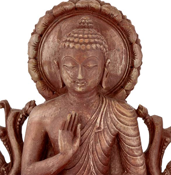 Lord Abhya Buddha - Soft Stone Statue 8"