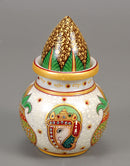 Handpainted Marble Kalash for Puja Room