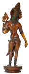 Standing Avalokiteshvara Sculpture Golden Brown Finish