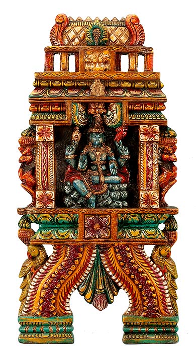 Lord Shiva - Painted Wood Panel