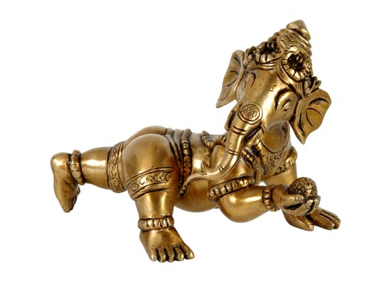 Laddoo Ganesh - Brass Statue
