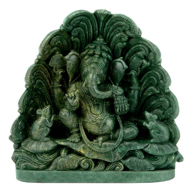 Lotus Ganesha - Stone Carving