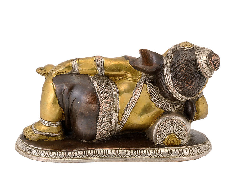 'Resting Ganesha' Brass Statue