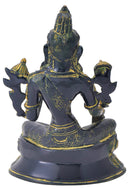 Auspicious Green Tara Antiquated Brass Statue