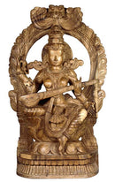 Goddess of Art & Knowledge - Wood Sculpture
