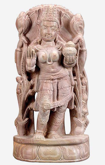 'Devi Lakshmi' Goddess of Wealth - Stone Statue
