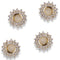 Crystal Diya with T-Light- Set of Four Gold Plates