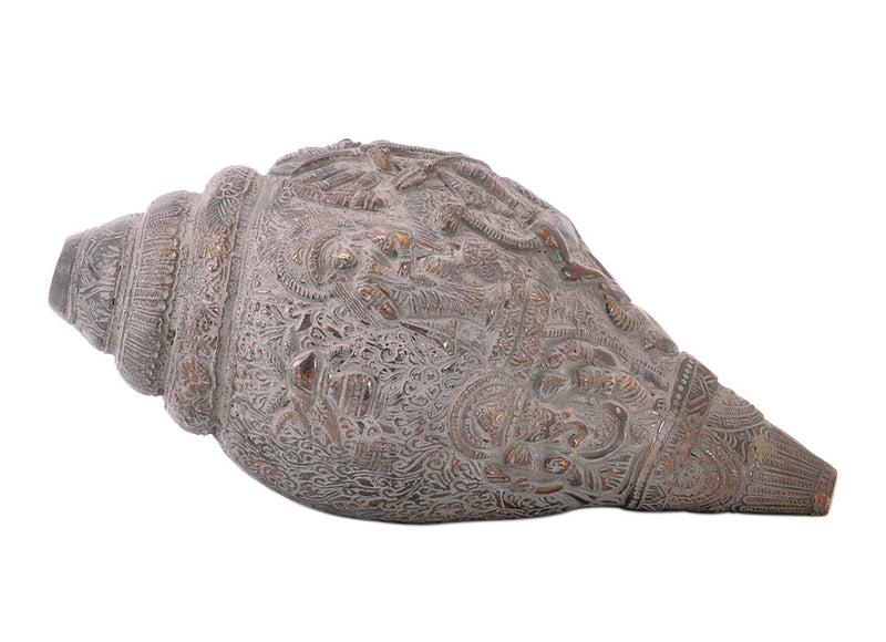 Goddess Durga as Mahishasurmardini Carving Brass Conch
