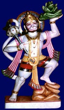 Veer Hanuman-Painted Marble Statue