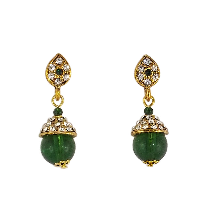 Design Fashion Jewelry Green Jhumkas - Women Earrings